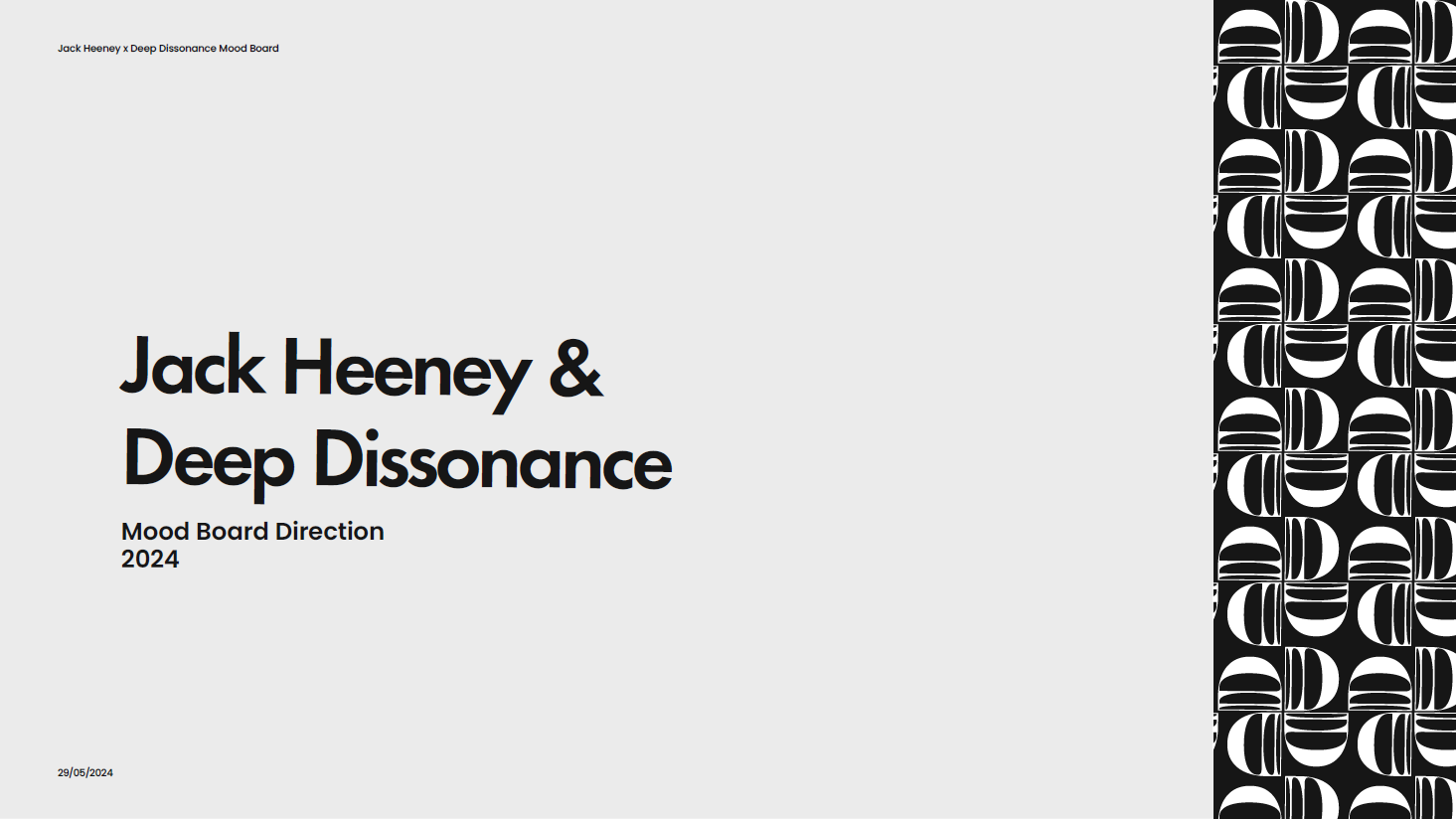 Deep Dissonance brand direction mood board cover slide