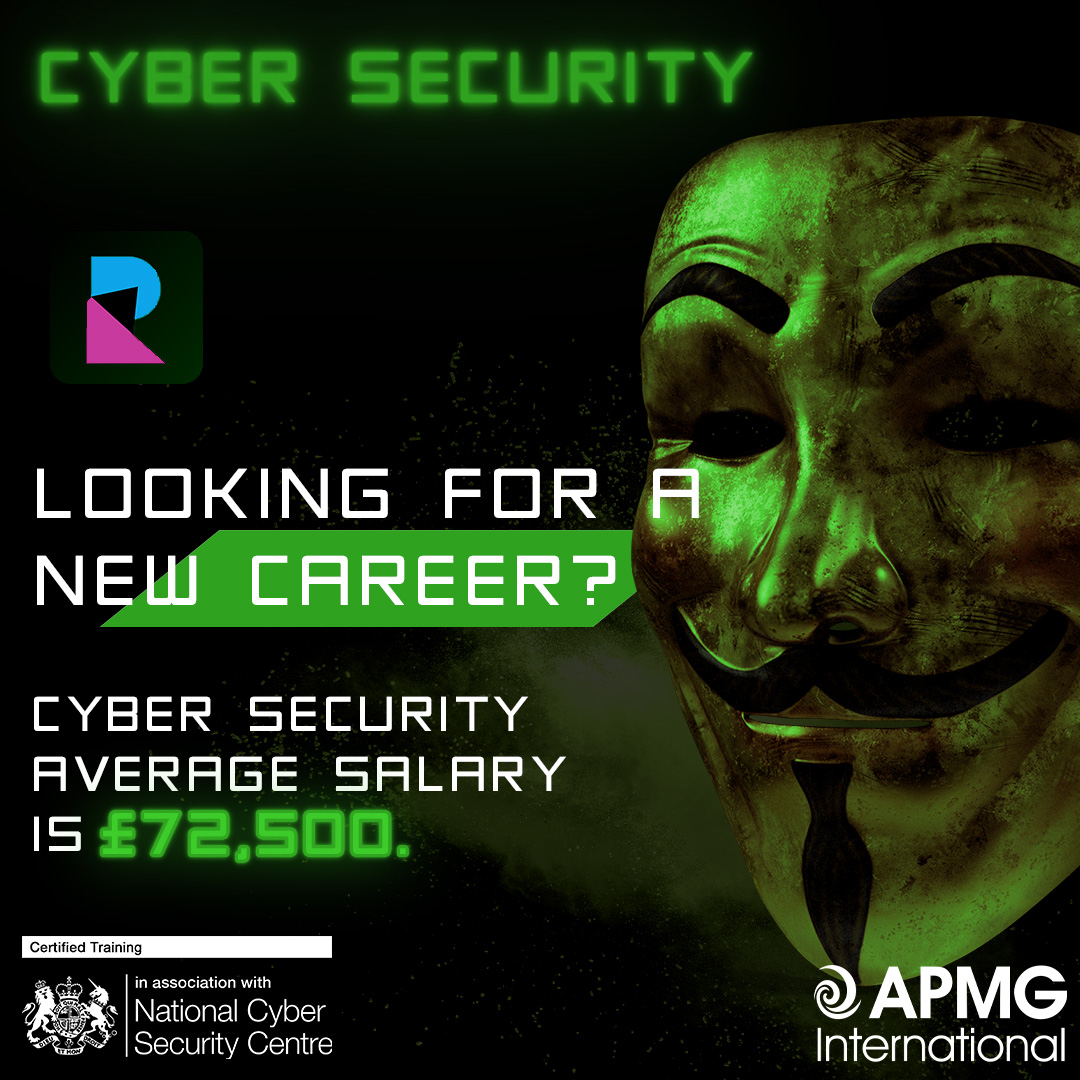 Cyber security career ad featuring an anonymous mask motif